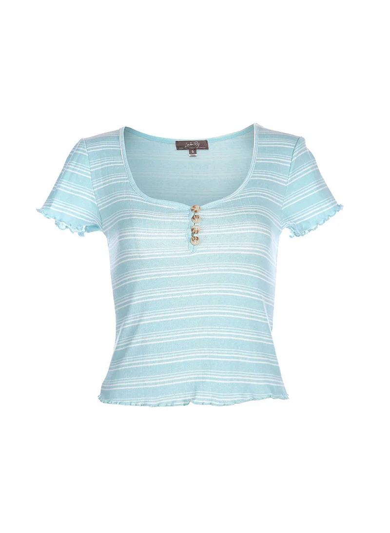 London Rag Light Blue Summer Print Casual Top  | Best Price UAE